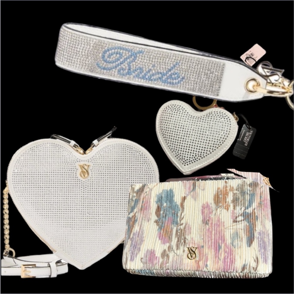 Victoria’s Secret Heart Shape Rhinestone Crossbody Bag BRIDAL ACCESSORIES BUNDLE